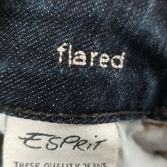 Esprit Jeans Women's Size 29 Flared Blue 5 Pocket Front Button Zipper Closure - Picture 10 of 11